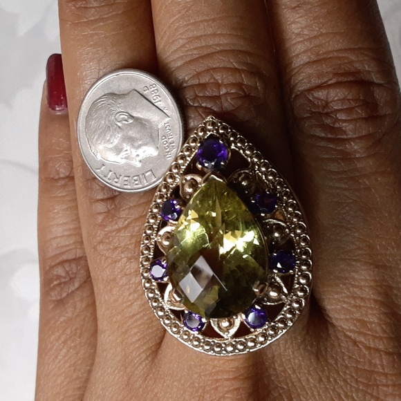 ❤Bronze, Yellow Gold Colour, Genuine Amethyst and Lemon Quartz. FIRM. - Picture 11 of 17